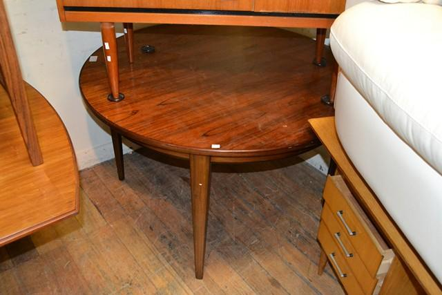 DANISH OMANN JUN ROSEWOOD THREE LEAF EXTENSION TABLE 121 diameter