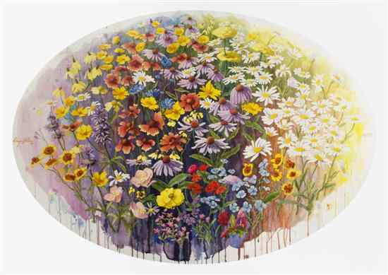 Chapman Kelley American b 1932 Wildflowers 1986 watercolor signed Chapman
