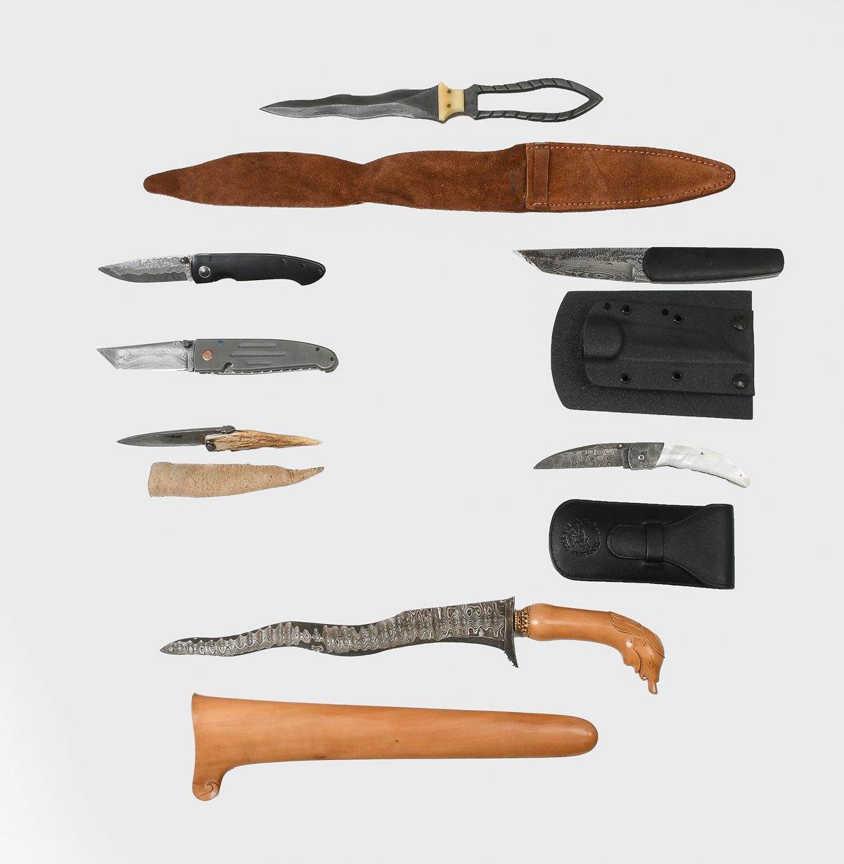 7 PC DAMASCUS STEEL KNIFE COLLECTION 7 beautiful knives featuring