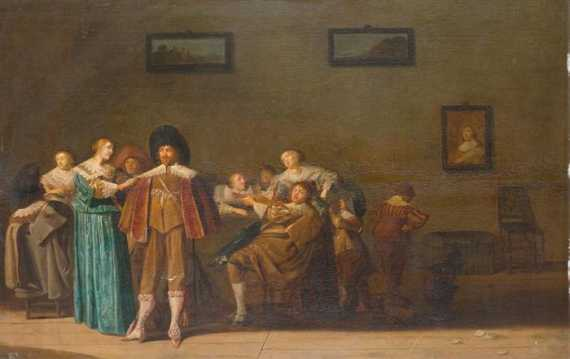 HALS DIRK 1591 Haarlem 1656 workshop Interior with fine company