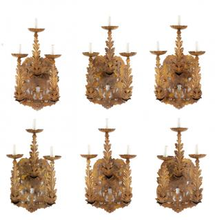 Set of 6 Italian Florentine Style 3 Italian late 20th