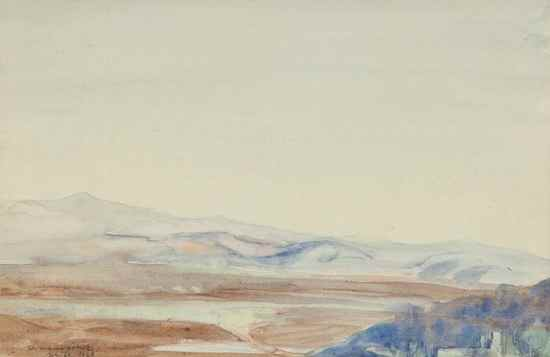 Struck Hermann Haifa watercolour over pencil 155 x 225mm signed