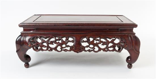 Sale 386 Lot 462 A Carved Rosewood Stand of recessed