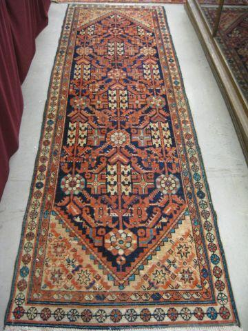 Malayer Persian Handmade Runner overall geometric design deep blue field