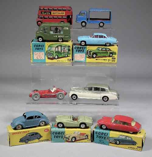 A collection of Dinky Lesney Corgi and other model cars