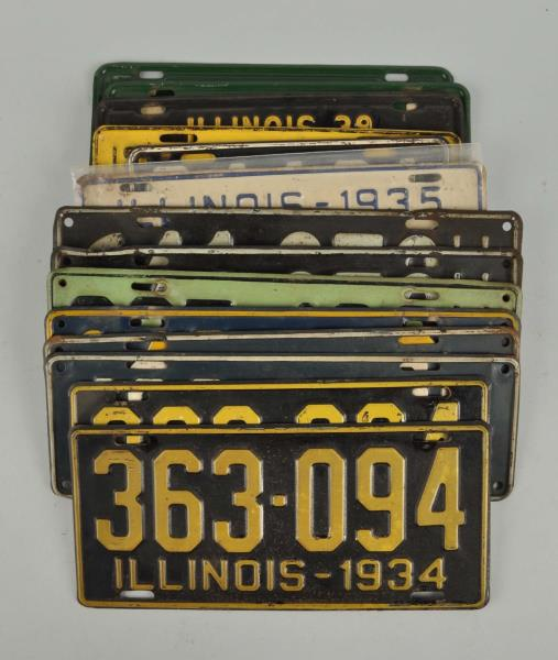 Lot Of 17 Illinois License Plates From 1930 1939 Included