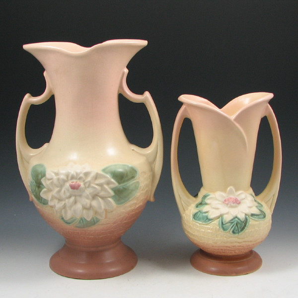 Hull Water Lily 2 Vases Two 2 Hull Water Lily
