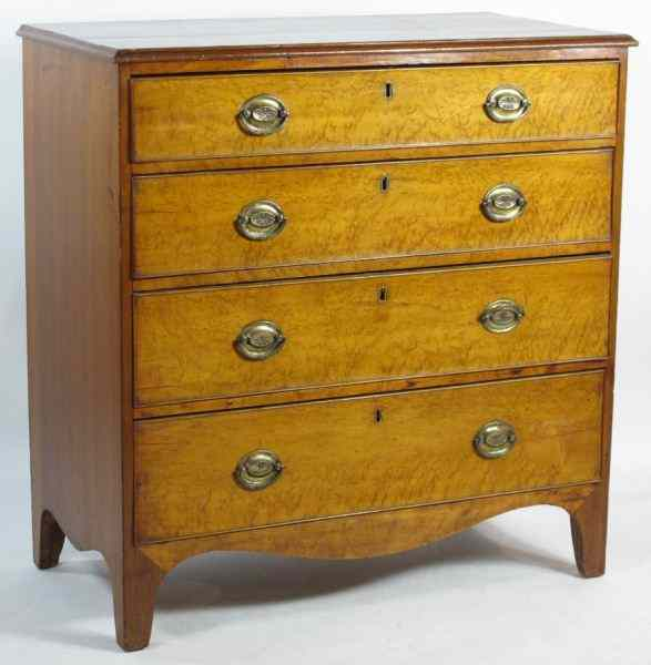 19th Century Cherry and Maple Bachelor s Chestcherry board top