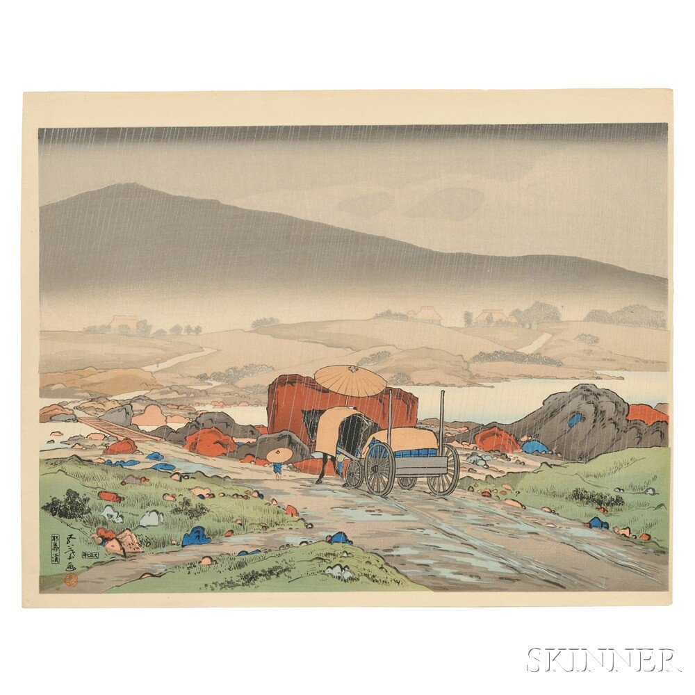 Hashiguchi Goyo 1880 1921 Yakabei Valley in the Rain Japan
