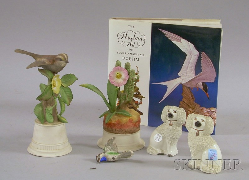 Two Boehm Porcelain Bird Figures and Book The Porcelain Art