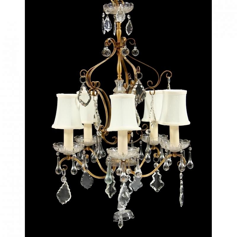 Italian Renaissance Style Drop Prism Chandelier early to mid 20th