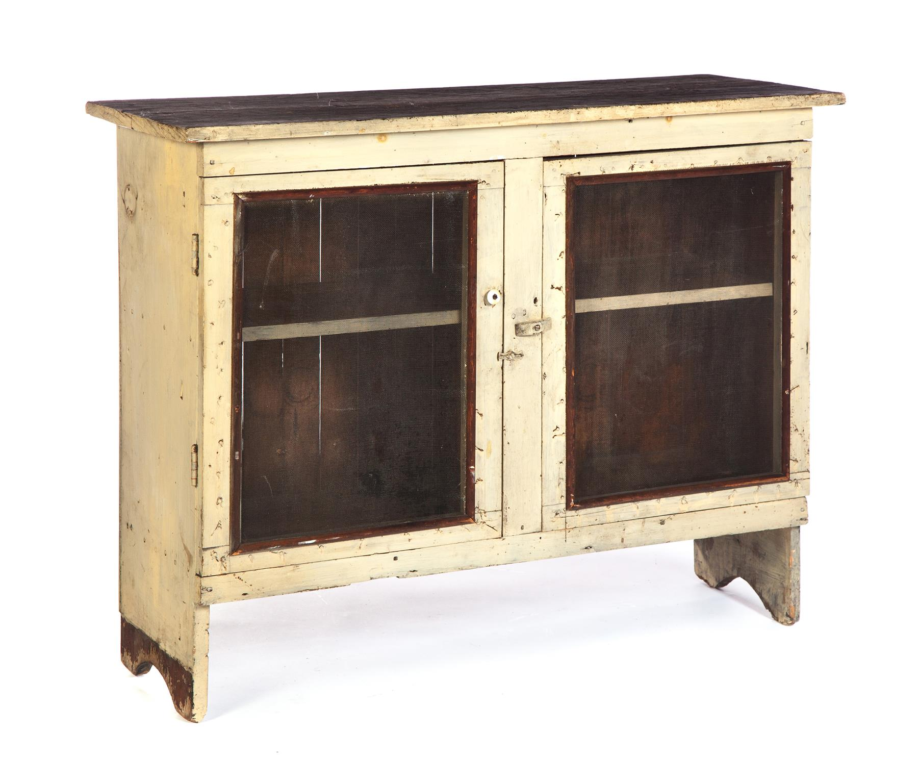PRIMITIVE PAINTED LOW PIE SAFE American 4th quarter 19th century