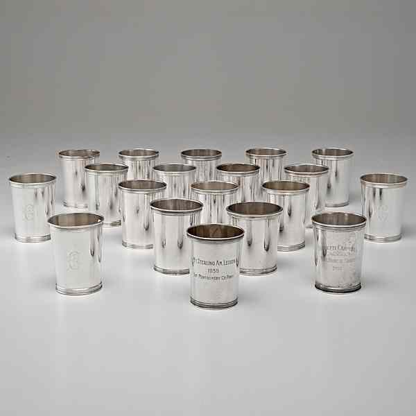 Manchester Sterling Julep Cups Providence RI nineteen sterling silver Manchester