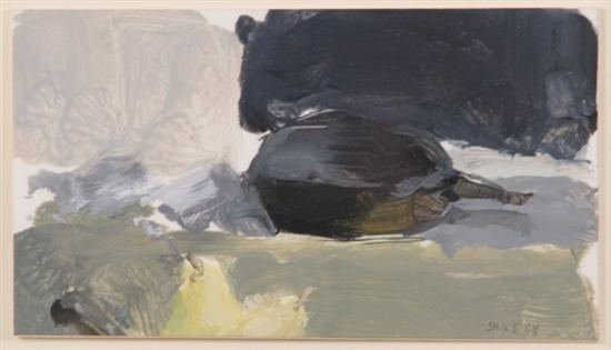 STUART SHILS American b 1954 BLACK PAN signed and dated