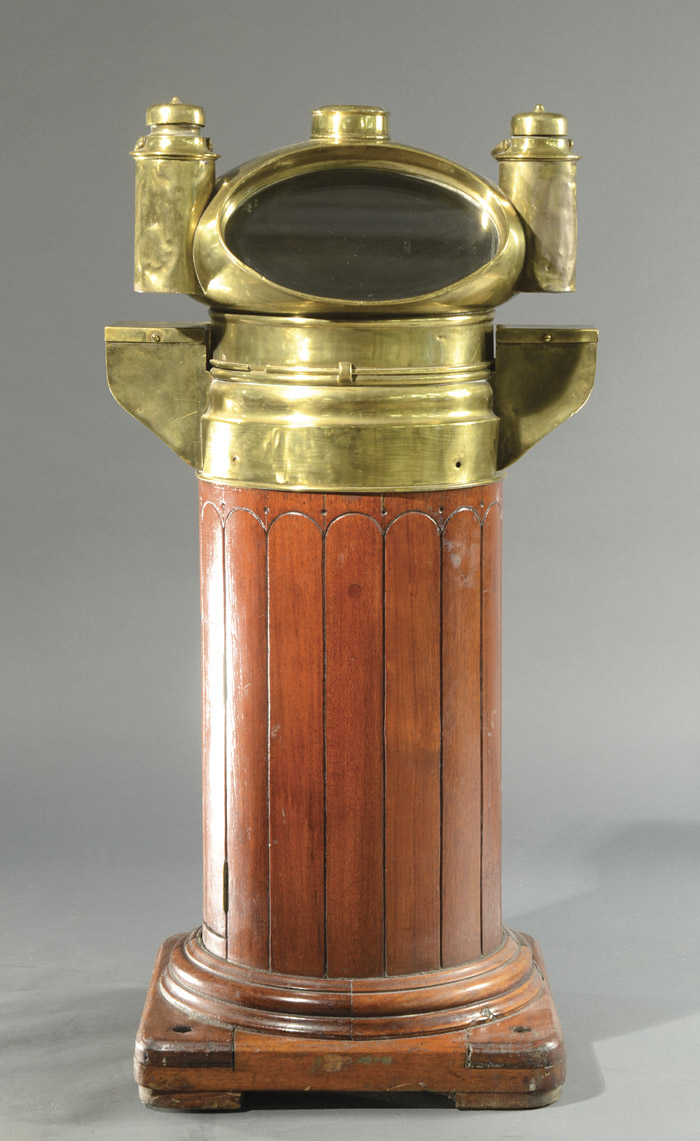 BRASS AND TEAK YACHT BINNACLE Steel Chalmers Southampton Hampshire England