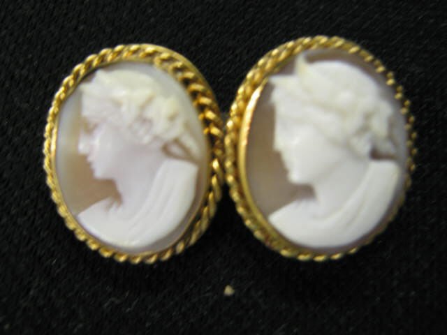 Victorian Cameo Brooch double portraits of maidens in gold filled