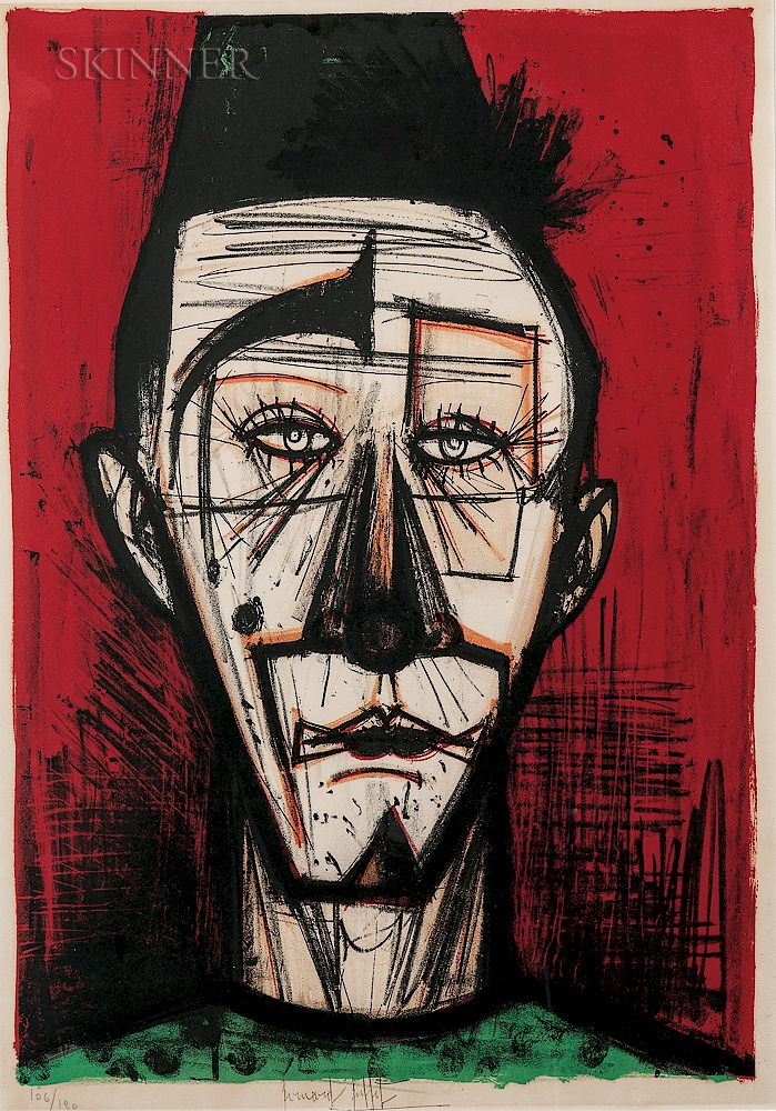 Bernard Buffet French 1928 1999 Clown blanc Bernard Buffet French