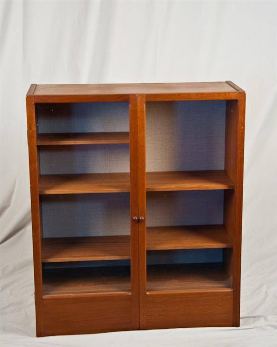 Teak Hanging Wall Cabinet with glass doors 35 H 29