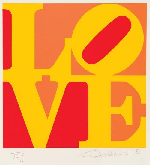 Robert Indiana b 1928 love silkscreen printed in colors 1996
