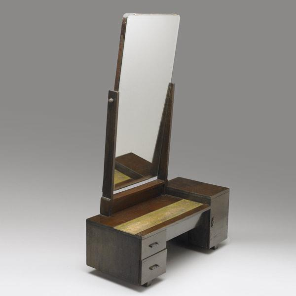 DECO DRESSER MINIATURE In walnut with three drawers one cabinet
