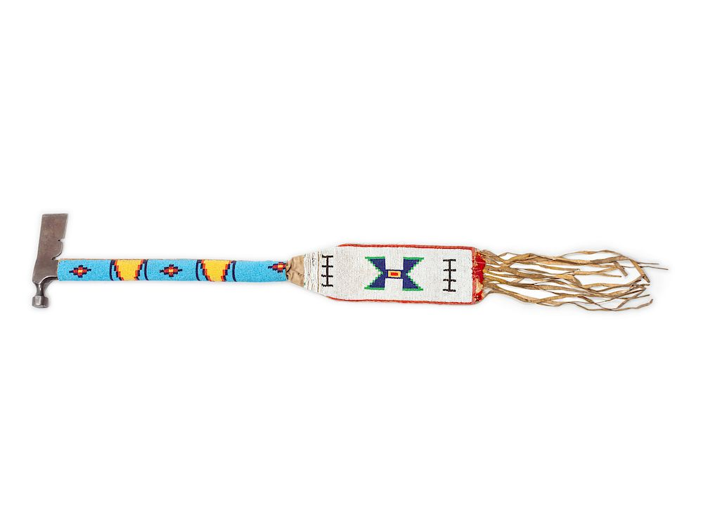 Plateau Beaded Tomahawk overall length 41 inches Plateau Beaded Tomahawk