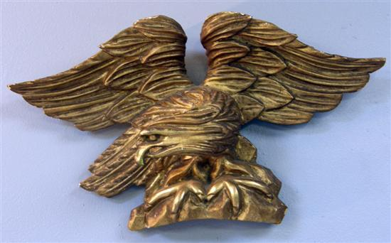 19th century carved and gilt eagle finial h 10 w