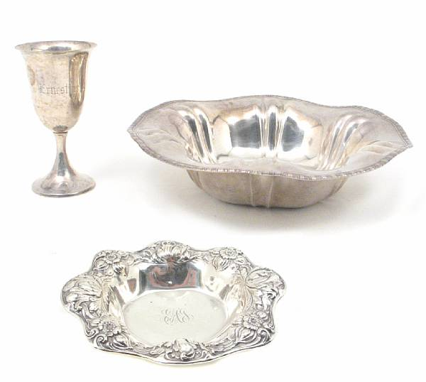 A group of sterling table articles Comprising bowl 312 monogrammed