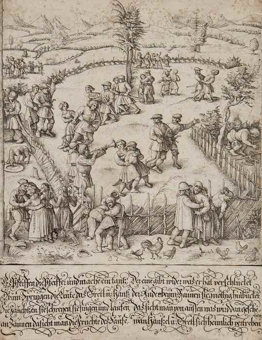 Daniel Hopfer c 1470 1536 Peasants fair right plate only