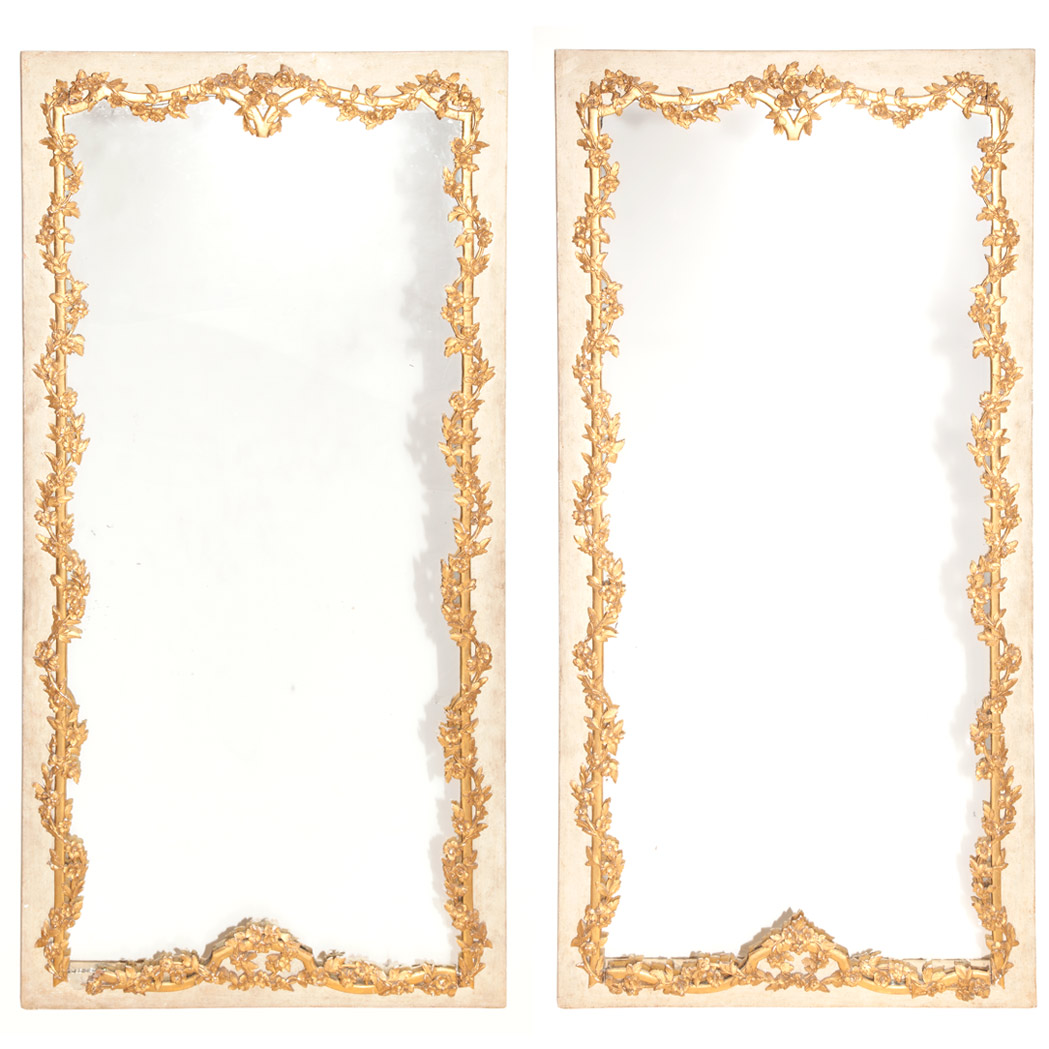 Two Louis XVI Style Gilt and Painted Mirrors 20th Century