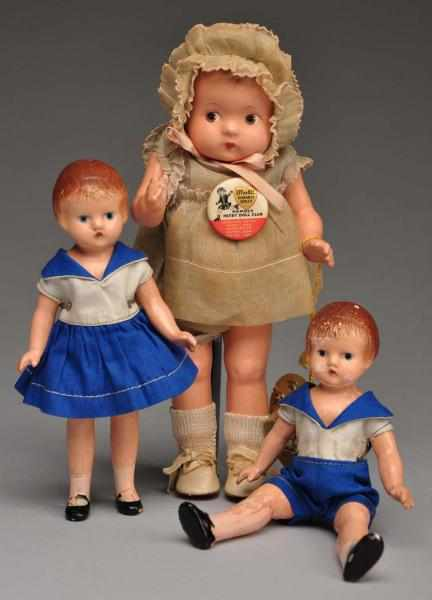 Lot of 3 Effanbee Composition Dolls Description All composition Patsy