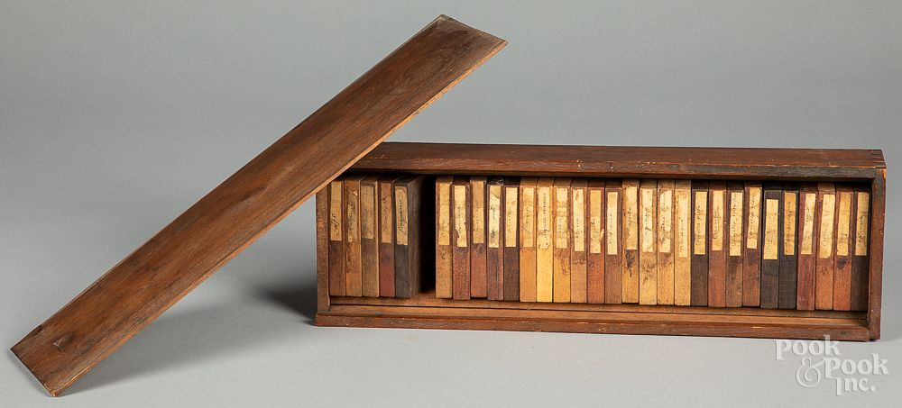 Cased set of wood samples late 19th c Cased set