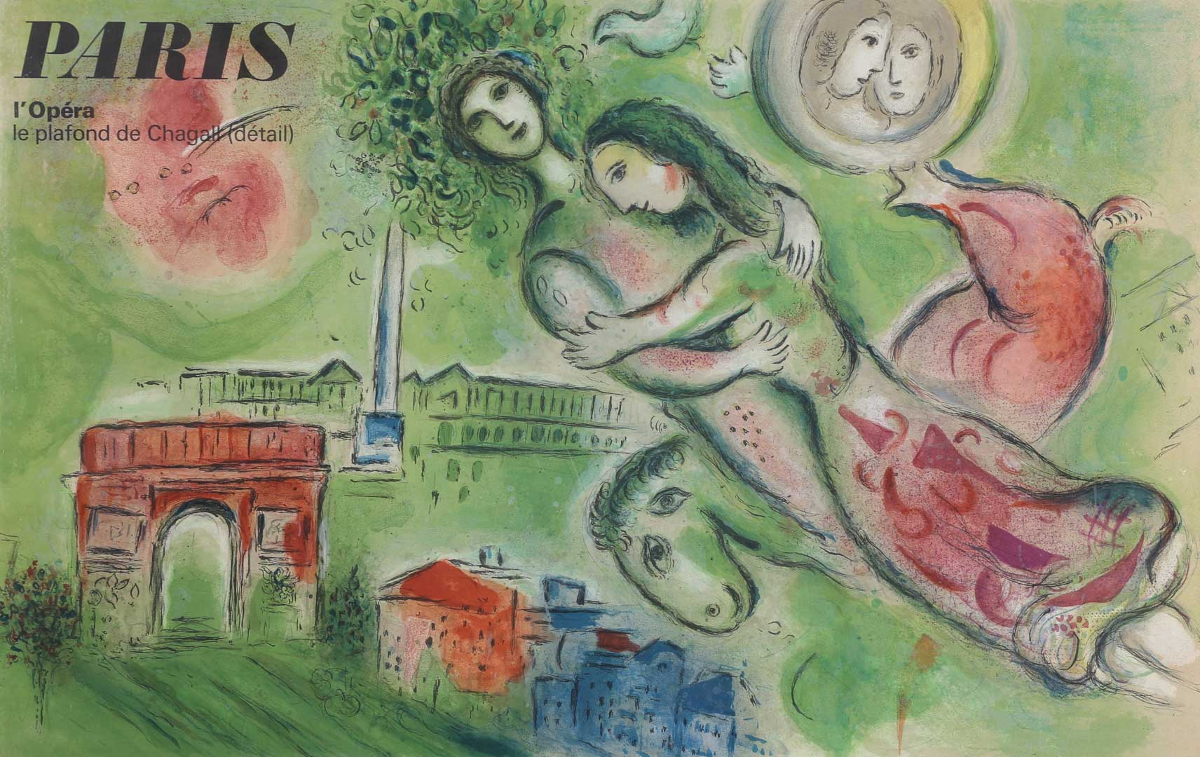 Marc Chagall Paris L Opera offset lithograph Russian French 1887