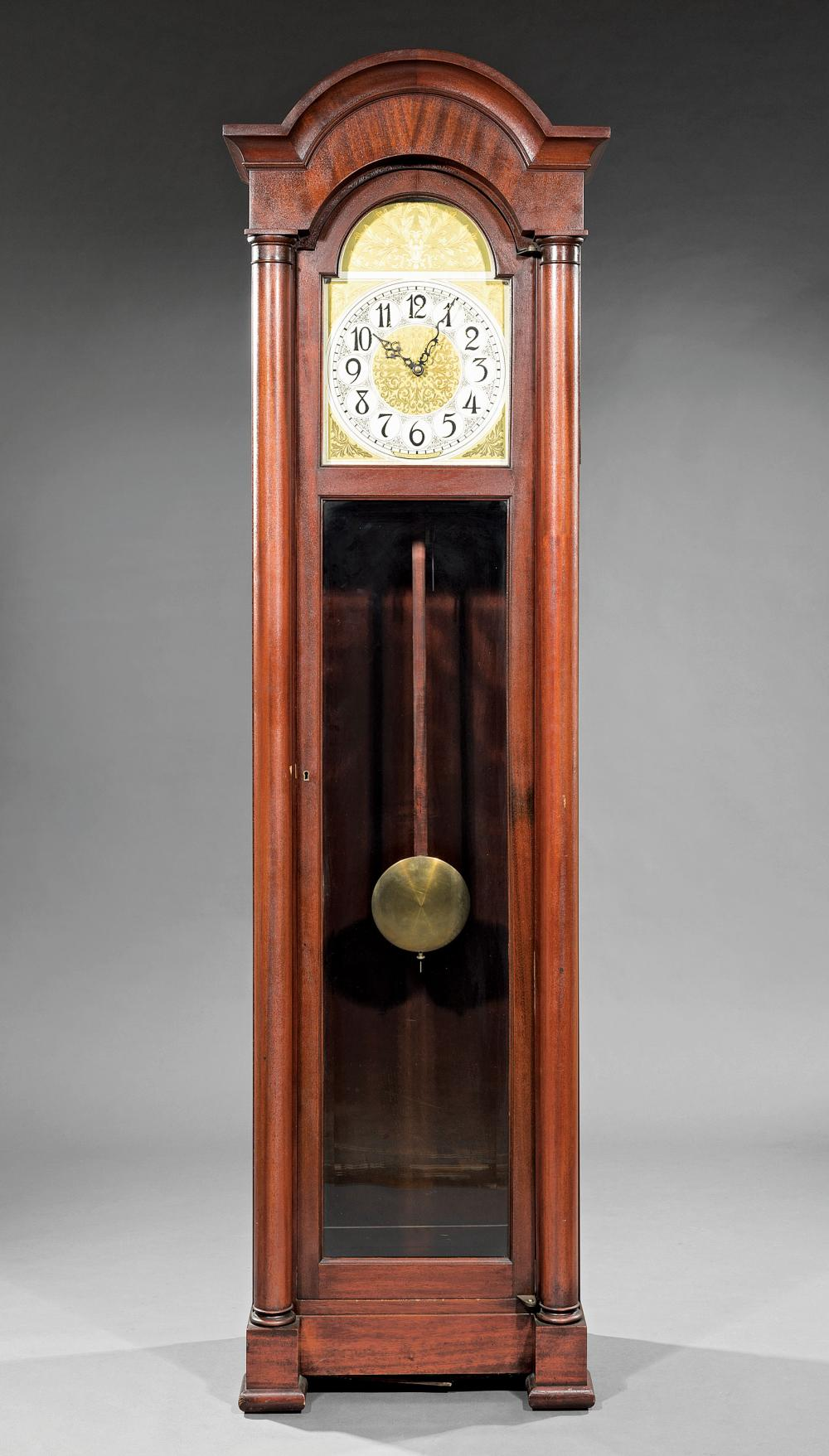 American Mahogany Tall Case Clock c 1920 Colonial Mfg Zeeland