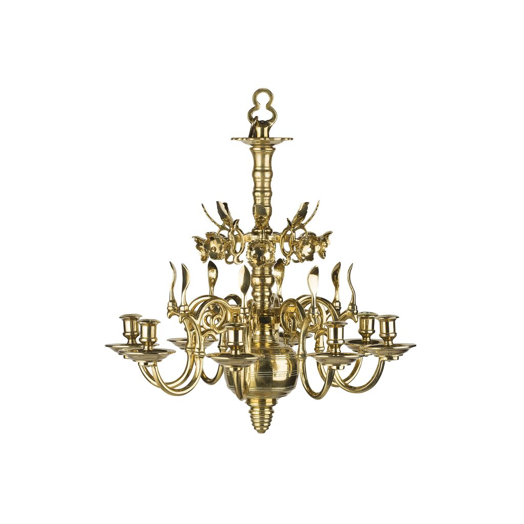 ANGLO DUTCH BRASS EIGHT LIGHT CHANDELIER 18TH EARLY 19TH CENTURY