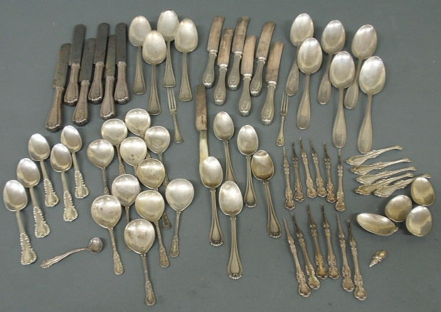 Grouping of sterling silver flatware various makers and patterns