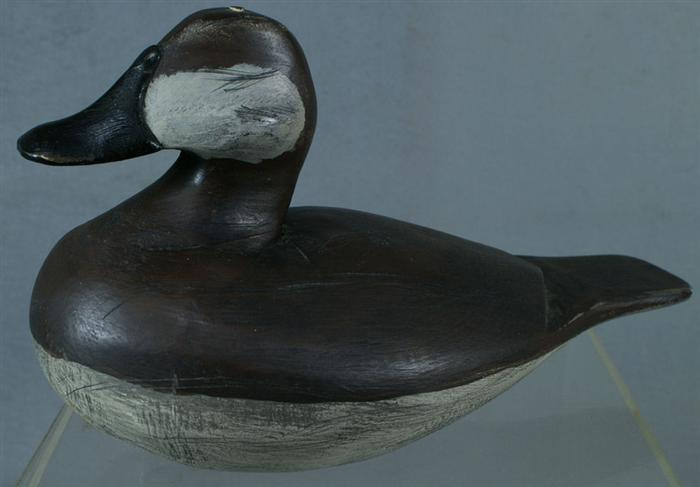 Carved wood duck decoy signed Coot Garton Cohansey River South