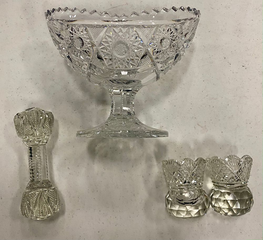 4 ABP Cut Glass Serving Pieces 5 ABP Cut Glass