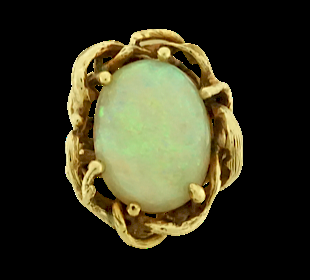 Fourteen Karat Opal Ring Lot 191 Fourteen Karat Yellow Gold
