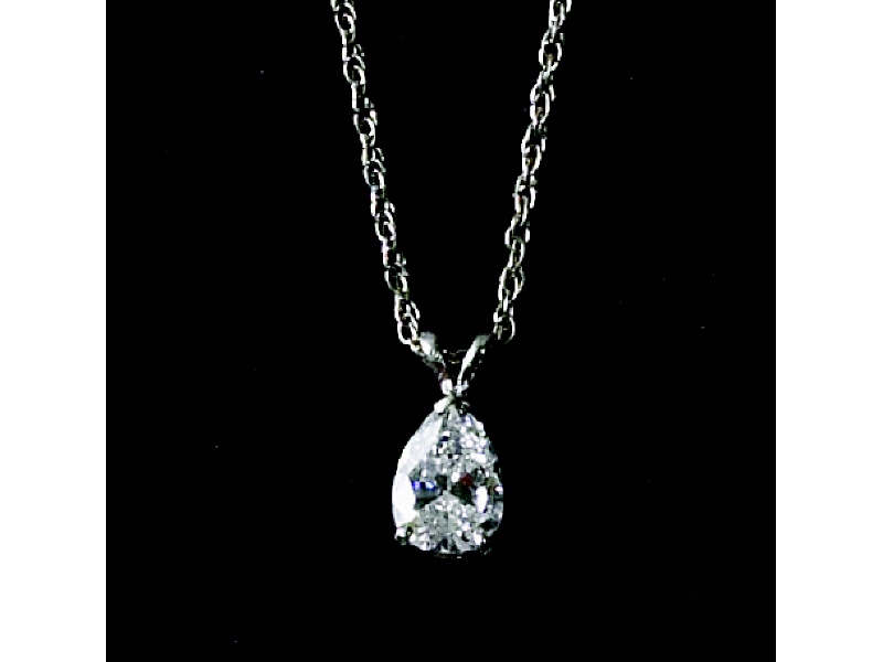 DIAMOND PENDANT White gold pendant set with one pear cut