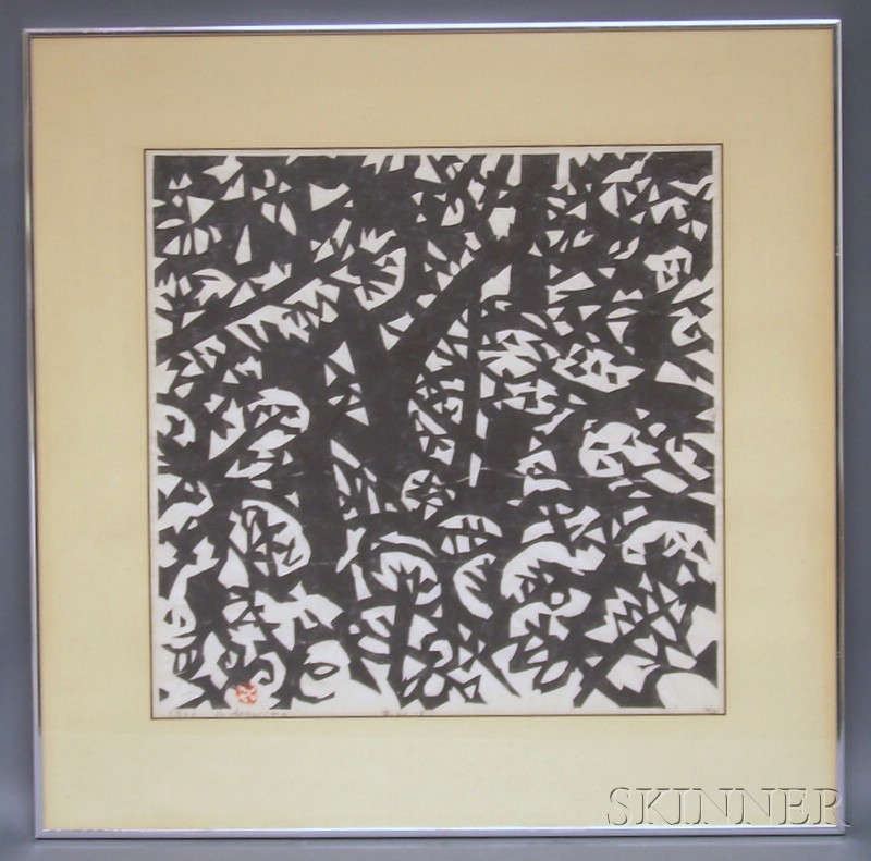 Sasajima Kiehei Trees no 18 1960 signed titled and dated