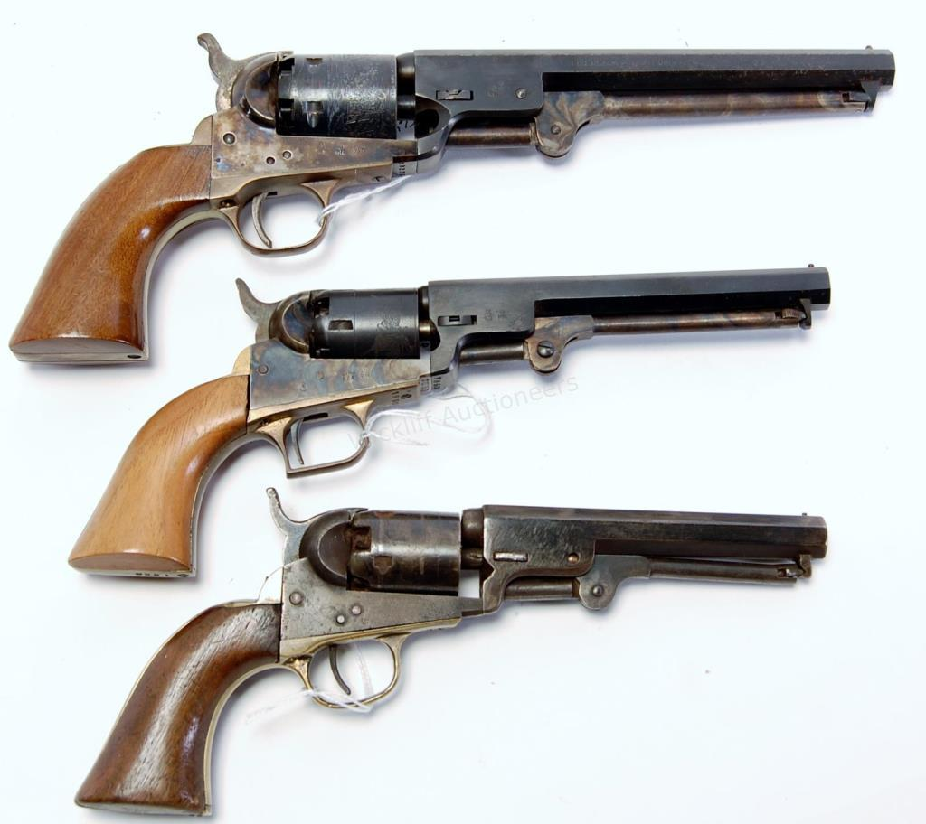 Group of Three Percussion Revolvers 1 Colt 1849 Pocket Model