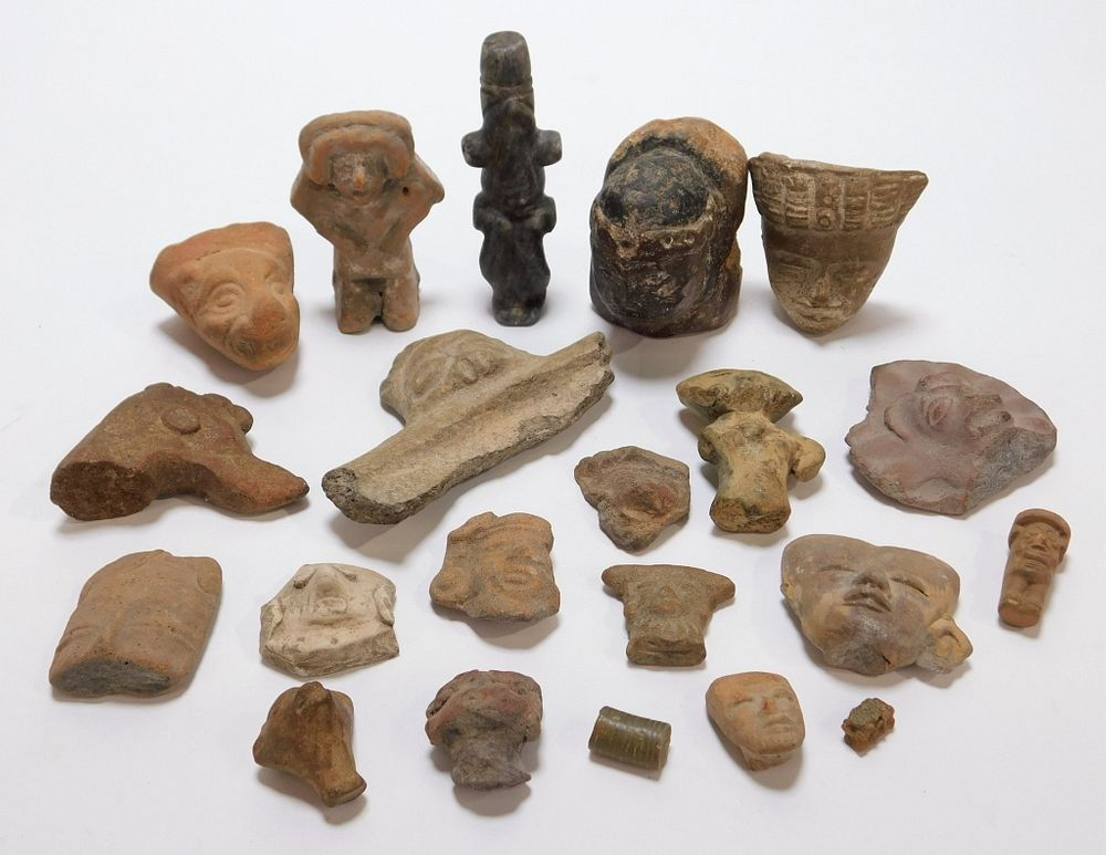 21PC Native Central American Carved Artifacts United States Central America