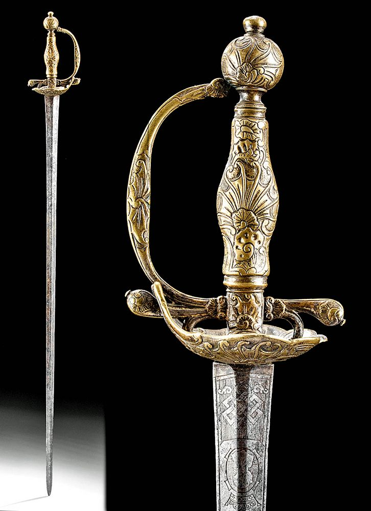 Fine 18th C French Steel Cavalry Trooper s Sword Western