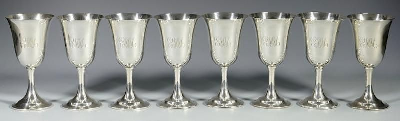 Set of 8 sterling goblets Lord Saybrook Set of 8
