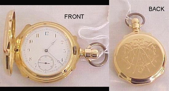 One 18K Elgin 16 size hunting case 17 jewel box