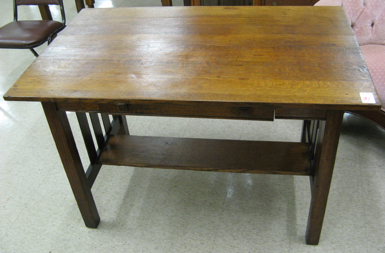 AN OAK LIBRARY TABLE Arts Crafts Movement American early 20th