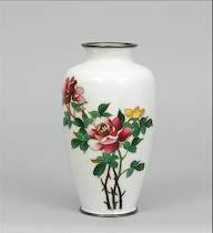 Japanese Cloisonn Vase ca 20th Century Baluster shape cloisonn vase
