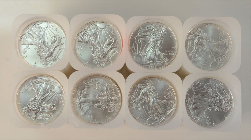 Eight Rolls of Silver Eagles 1 oz each 160 t