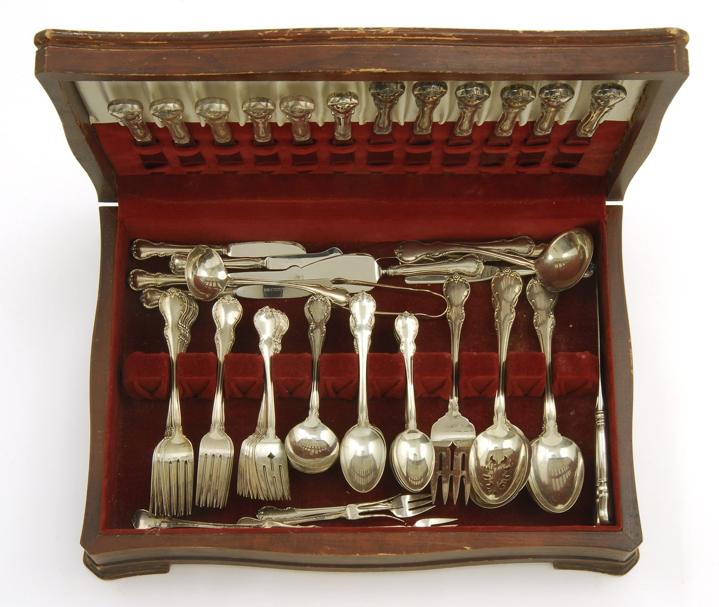 CASED TOWLE STERLING SILVER PARTIAL FLATWARE SET In the French