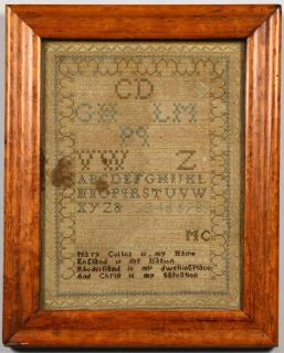 1771 Rhode Island Sampler 18th century silk on linen Rhode
